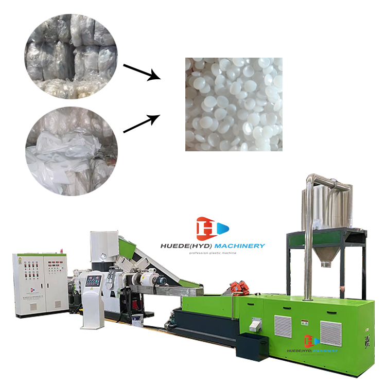 Recycle plastic granules making machine PP PE film granulating machine